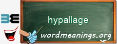 WordMeaning blackboard for hypallage
